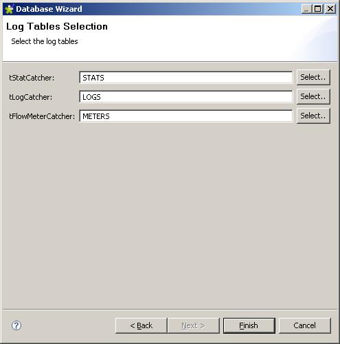 Configuration tables de logs